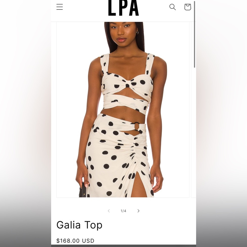 LPA Black and White Polka Dot Galia Top